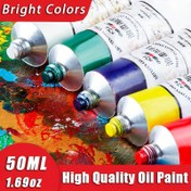 Resim 50ml Profesyonel Sınıf Yağlıboya Seti, 1.69oz Sanatçı Kalitesinde Renkler, Yüksek Kaplama, Güçlü Tonlama, Sanatçılar İçin İdeal 
