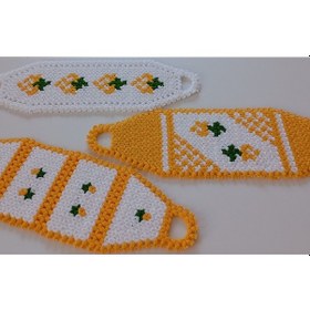 Resim Çeyizlik Sarı Renk 3'lü Lif Set 