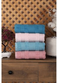 Resim 4 Lü El Yüz Renkli Havlu Seti %100 Pamuk 50x90 Cm Efes 001 