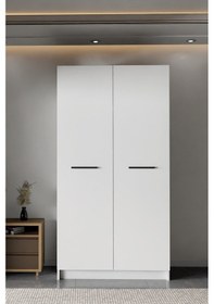 Resim - Ladik - Beyaz Çift Kapaklı Gardırop 180-90-45 Cm Beyaz 