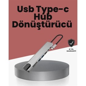 Resim Alüminyum Gövdeli Type‑c HDMI & Ethernet Adaptör – Tak & Çalıştır 