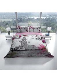 Resim Cattleya Istanbul 3D Pamuk Saten Çift Kişilik Nevresim Takımı Çok Renkli 