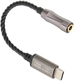 Resim Kulaklık Amplifikatörü, Düşük Güç 384KHz/32bit Gümüş Kaplama Bakır Çıkış Yükü 16Ω-600Ω Tip C - 3.5mm Dizüstü Bilgisayar için Kulaklık Amplifikatörü Adaptörü(siyah) 