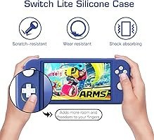 Resim MoKo Hülle Kompatibel mit Switch Lite, Schützhülle Silikon Switch Lite Tasche Rutschfest Stoßfest Ultradünn Case Zubehör für Switch Lite Konsole und Controller - Blau 