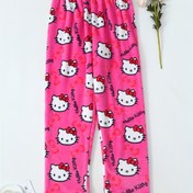 Resim Sanrio Hello Kitty Kadınlar için Polar Astarlı Termal Uzun Uyku Pantolonu - Kış Sıcaklığı, Sevimli Karikatür Baskı, Makinede Yıkanabilir, Pembe Pijama Altı, Yetişkinler İçin Hello Kitty Pijama Pantolonları, Rahat Ev Giyimi, Kolay Bakım Kumaş 