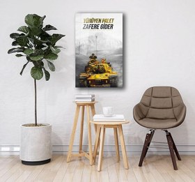 Resim Miyrem Tank ve Türk Askeri Cam Tablo36x23- myrm9762 