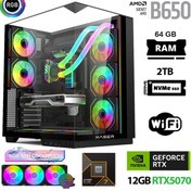 Resim Xaser Queen X6 R7-7800X3D 64 GB 2 TB M.2 NVMe SSD 12 GB RTX5070 Free Dos Masaüstü Oyuncu Bilgisayarı 