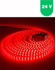 Resim 24 Volt 5050 Smd Kırmızı Dış Mekan 60 Ledli 5 Metre Şerit Led 