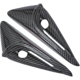 Resim Tesla 2024 Model 3 Çamurluklar İçin Yan Etiketler Kamera Kapağı Etiketleri, Renk: Parlak Karbon Fiber Doku 