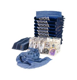 Resim 20 Kişilik Hac Ve Umre Kadife Seccade Seti Lacivert Lacivert 