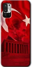 Resim MRCİLETİSİM (mrc57228) Anıtkabir Atatürk Kılıf HD Desen Baskılı Arka Kapak+Temperli Cam Poco M3 Pro ile uyumlu 
