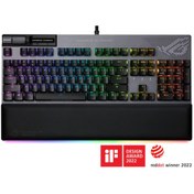 Resim ASUS ROG STRIX FLARE II RED ANIMATE RGB OYUNCU KLAVYESİ DEĞİŞTİRİLEBİLİR ROG NX RED SWITCH LEDLİ EKRAN MEDYA KONTROLLERİ USB VE BİLEK DAYAMA 