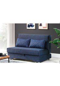 Resim Vipa Madrid İkili Yataklı Olabilen Rahat Fonksiyonel Kanepe, Lacivert Yatak Ölçüleri: 140x190 Cm 