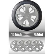Resim Dacia Sandero Stepway Lodgy 15" Inç Uyumlu 4 Adet 1 Takım Gri Kırılmaz Esnek Jant Kapağı 029 