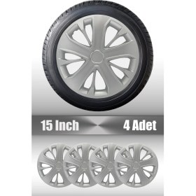 Resim Dacia Sandero Stepway Lodgy 15" Inç Uyumlu 4 Adet 1 Takım Gri Kırılmaz Esnek Jant Kapağı 029 