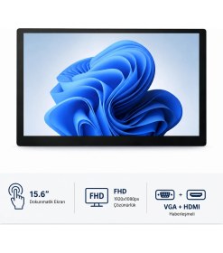 Resim Grandstarr TMP156M 15.6'' FHD Panel Tip Endüstriyel Dokunmatik Monitör - HDMI ve VGA Haberleşmeli 
