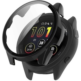 Resim Garmin Forerunner 265 Akıllı Saat Pc Saat Kılıfı Ve Temperli Cam Ekran Koruyucu Siyah İle Uyumludur 