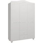 Resim Rosepal Mobilya Tokyo 3 Kapaklı 2 Çekmeceli Beyaz Dolap 