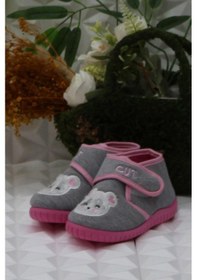 Resim Fort Sly 8333 Gri Anaokulu Kreş Ev Kız Çocuk Panduf Ayakkabı Gri 