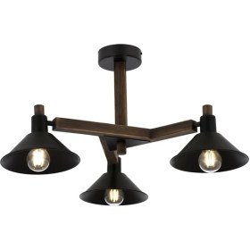 Resim Avonnı AV-60294-3BSY Siyah Boyalı Modern Avize E27 Metal Ahşap 75CM 