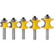 Resim Sones 8-saplı Rulmanlı Pozitif Yarım Dairesel Kesici Gravür Makinesi Ağaç İşleme Kesici, Model: 5 Adet/takım 