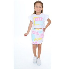 Resim Toontoy Kids Toontoy Kız Çocuk Baskılı Etekli Takım Beyaz 
