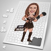Resim Güçlü ve Karizmatik Kadın Karikatürlü Puzzle 