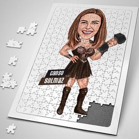 Resim Güçlü ve Karizmatik Kadın Karikatürlü Puzzle 