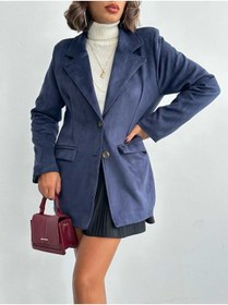 Resim Aec Prive Kadın Lacivert Süet Blazer Ceket - lacivert / Standart / Kadın / Kız 