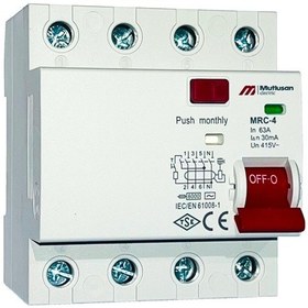 Resim Mutlusan Mrc06-403063 4p 6ka Ac 63a 30ma Kaçak Akım Koruma Rölesi 