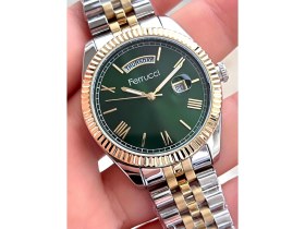 Resim Ferucci Rolex Model Çelik Kordon Takvimli Kadran 30 mt Suya Dayanıklı Erkek Kol Saati FEC.13029M04 