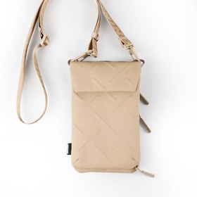 Resim Skinarma Sling Pouch Juno Cross-Hatch Desenli Naylon Scout Boyun Askı Kayışlı Çapraz Vücut Çantası Haki 