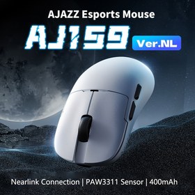 Resim AJAZZ AJ159NL 1K Kablosuz Oyun Fare - Hafif, Ambidextrous, Şarj Edilebilir, Nearlink Bağlantı, PAW3311 Sensörü, 59g, Deliksiz Tasarım, 2.4GHz Kablosuz, E-Spor Oyun Fare | Ergonomik Tasarım | Şarj Edilebilir Pil 