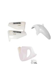 Resim bardakcı bike Cg Beyaz Üçlü Set (Sakal-Çamurluk-Yankapak) 