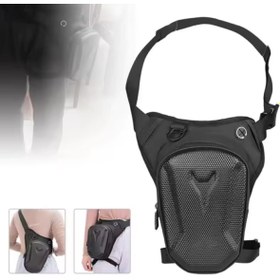 Resim Newish Polo Erkek Siyah Su Geçirmez Bel Bacak Omuz Motorcu Çantası 
