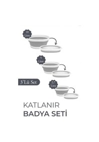 Resim Katlanır Badya Akordiyon Leğen Seti 27 L - 5 L - 10 L 