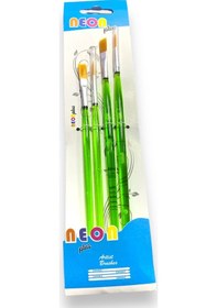 Resim Neon Plus Hkd 50 4 Lü Fırça Seti 2 Ad.sulu+2 Ad.yağlı Boya Fırçası 