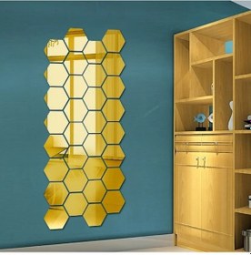 Resim Yapışkanlı Akrilik Gold Ayna Seti 12 Adet 