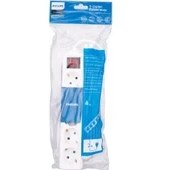 Resim Philips SPS1050A/51 2m Tam Bakır kablolu 5li Çocuk Korumalı Beyaz Priz Çoklayıcı 