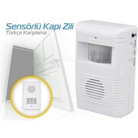 Resim Kablosuz Kapı Zili Hareket Sensörlü Konuşan Kapı Zili Pilli 