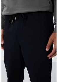 Resim Tommy Life Lacivert Yüzeyi Dokulu Standart Fit Erkek Eşofman Alt - 82154 