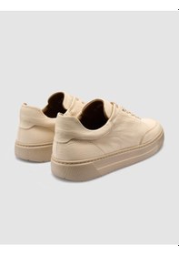 Resim Cabani %100 Hakiki Deri Bej Bağcıklı Erkek Sneaker Bej 