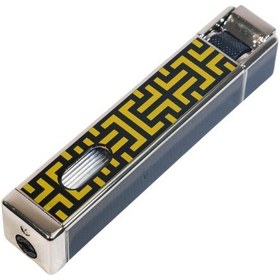 Resim Parmida Tek Torch Pürmüz Siyah-sarı Desenli Metal Puro Çakmağı 