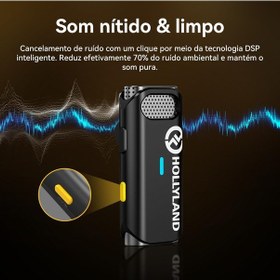 Resim Hollyview Lark M1 Kablosuz Yaka Mikrofonu, Gürültü Engelleme Özellikli Çift Kanallı Yaka Mikrofonu, 199,9 M 8 Saat, İphone Kamera Youtube Video Kaydı, Canlı Podcast Röportajı Vlog İle Uyumlu Sku: Smg 