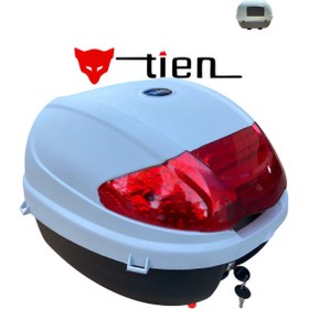 Resim TİEN MOTOR Tien 35 Litre Renkli Açık Gri Motosiklet Çantası (SIRT DAYAMA PEDİ DAHİL) 