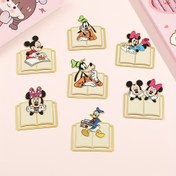 Resim Yaratıcı kitap metal kenar klipsi, kitap ayracı - Mickey, Minnie, Donald Duck çizgi film renkli tasarım, şirin ve sevimli küçük kitap ayracı 