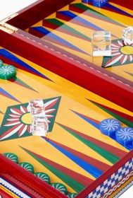 Resim Casa Carretto, İtalyan Tasarımı Dekoratif Tavla Seti - Çok Renkli / 37 x 28.5 cm 