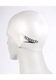 Resim Speedo Plain Flat Silikon Yüzücü Bonesi Beyaz Çok Renkli 