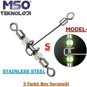 Resim MSO Olta Balıkçılık Paslanmaz Çelik Fosforlu T Fırdöndü (Mod-B) 