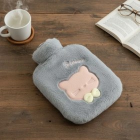 Resim Ulugo Papyonlu Kedi Figürlü Mavi Peluş Sıcak Su Torbası 1 Litre 